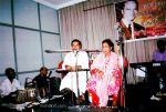 P5 - Singer Mubarak Begum addressing Naushad saab lovers at his birthday celebrations music programme.  (left) Joginder Kakaji an accomplished Rafi saab singer.jpg