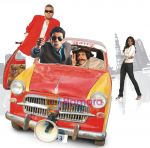 Sanjay Mishra, Vijay Raaz, Manoj Bajpai & Hrishita Bhatt in the movie still of Jugaad.jpg