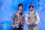 Chang  & Hussain laugh it off on the sets of Indain Idol 4 in Sony on 16th Jan 2009.JPG