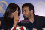 Shilpa Shetty and her business partner Raj Kundra at a meet with the champions of IPL team the Rajasthan Royals in Mumbai on 3rd Feb 2009.JPG