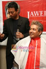 Irrfan Khan, Jawed Habib at a promotional event for the upcoming film Billu on 11th Feb 2009 (3).JPG