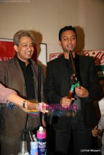 Irrfan Khan, hair dresser Jawed Habib at a promotional event for the upcoming film Billu on 11th Feb 2009 (2).JPG