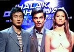 Baichung, Karan Singh Grover and Gauhar on the sets of Jhalak Dikhhla Jaa 3 on 20th May 2009.jpg