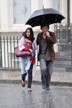 Freida Pinto, Josh Brolin on the set of the _Untitled Woody Allen London Project_ in London, England - 24th August 2009 - IANS-WENN (2).jpg