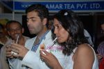 Karan Johar and Farzana Contractor sips on a drink at the launch of the 7th annual UpperCrust Show in Mumbai on 4th Dec 2009.JPG