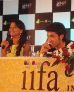 Bobby Deol and Mugdha Godse unveiled the 1st look of their horror-thriller film HELP at a Press Conference at IIFA 2010 (2).JPG