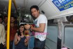 Emraan Hashmi, Prachi Desai travel by bus to promote Once upon a time in Mumbai in Curchgate, Mumbai on 29th July 2010 (6).JPG