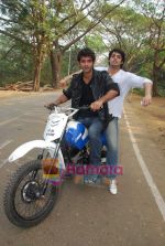 TV stars Shravan and Ranbir ( Karan Wahi) bike race in Filmcity, Mumbai on 28th Dec 2010 (10).JPG