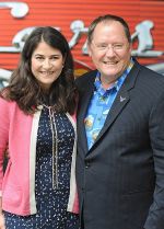 Denise Ream and John Lasseter at Cars 2 UK Premiere Pre-Party Celebration - Arrivals in Whitehall Gardens on July 17th 2011.jpg