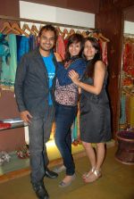 Ankit,Pallavi Goenka and Aparna at the launch of Designer Pallavi Goenka_s the new festive  collections in Mumbai on 20th July 2011.JPG