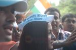 Celina Jaitley support Anna Hazare in Azad Maidan on 21st Aug 2011 (23).JPG
