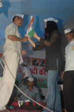 Celina Jaitley support Anna Hazare in Azad Maidan on 21st Aug 2011 (29).JPG