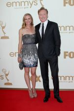 Conan O_Brien and wife Liza Powell attends the 63rd Annual Primetime Emmy Awards in Nokia Theatre L.A. Live on 18th September 2011.jpg