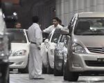 Abhishek Bachchan snapped after Aishwarya delivers baby Girl in Seven Hills Hospital, Mumbai on 16th Nov 2011-1 (3).JPG