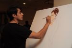 Ali Zafar paints aditi rao Hydari for London Paris NewYork promotions in Worli, Mumbai on 27th Feb 2012 (51).JPG