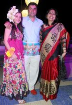 Amy and Farzad Billimoria with Abha Singh at Naughty at forty Hawain surprise birthday party by Amy Billimoria on 12th March 2012.JPG