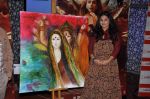 Vidya Balan with the painting of Anjanna Kuthiala from her works Maya  - Shakti Maa... at an Art event by Anjanna Kuthiala in Mumbai on 18th March 2012.JPG