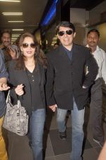 Madhuri dixit snapped with husband in Mumbai Airport on 6th April 2012 (22).jpg