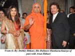Debbie Hitkari, His Holiness Shankaracharya of Puri with Arun Hitkari at the Engagement ceremony of Arjun Hitkari with Gayatri on 19th April 2012.jpg