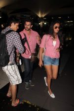 Sonal Chauhan and Neil Mukesh snapped at the airport in Mumbai on 24th June 2012 (2).JPG