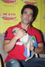 Tusshar Kapoor with dog Macho on the sets of Radio Mirchi to promote Kya Super Kool Hain Hum in Lower parel, Mumbai on 25th June 2012 (69).JPG