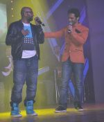 Benny Dayal with Rahul Vaidya performing at Krishendu sen album launch in Mumbai on 21st Aug 2012.jpg