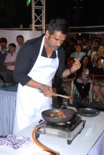 Suniel Shetty cooking for his wife at the Worli Festival in Turf Club.JPG