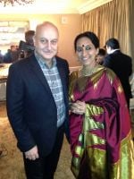 Bombay Jayashri, Anupam Kher attends Pre Oscar Nomination Party by Weinstein Brothers.jpg