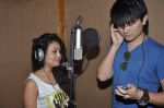 Meyang Chang and Neha Kakkar at the Music recording for Hanju in Soundbox, Mumbai on 16th Dec 2013 (16)_52aff76cb6e5f.JPG