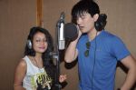 Meyang Chang and Neha Kakkar at the Music recording for Hanju in Soundbox, Mumbai on 16th Dec 2013 (26)_52aff7b1df769.JPG
