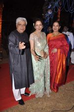 Javed Akhtar, Shabana Azmi, Hema Malini at Ahana Deol_s Wedding Reception in Mumbai on 2nd Feb 2014 (25)_52efa1c73eb8d.JPG