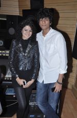 Brother Palash Muchhal wishing Palak Muchhal for winning the Zee Cine Awards after the song recording for Shilpa Shetty_s productions film _Dishkiyaaoon_ .2_52f870fa49a9d.JPG