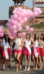 Nargis Fakhri walk for veet  be the diva campaign at Chandani chowk metro station to Red Fort on Wednesday, 12-02-2014  (13)_52fc5281ae982.JPG