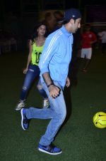 Ranbir Kapoor plays soccer with Armaan Jain to promote Lekar Hum Deewana Dil in Chembur, Mumbai on 17th June 2014 (152)_53a178b58aeba.JPG