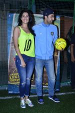 Ranbir Kapoor, Deeksha Seth plays soccer with Armaan Jain to promote Lekar Hum Deewana Dil in Chembur, Mumbai on 17th June 2014 (142)_53a178ca80b09.JPG