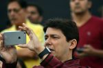 Sriram nene clicking his son_s performance at the Opening ceremony of Kala ghoda Arts festival 2015 on 7th Feb 2015_54d74a77c7cec.JPG