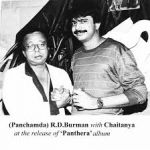 Chaitanya P with R D Burman at _Pantera_ album release  (1987)_558e40fcbc96e.jpg