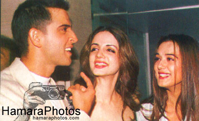 Hrithik with Suzanne and Priety