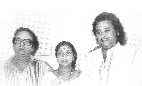 R.D.Burman with Asha Bhonsle and Kishore Kumar