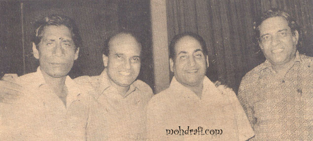 Mohd Rafi with Verma Mallick, Devendra Goel, Ravi