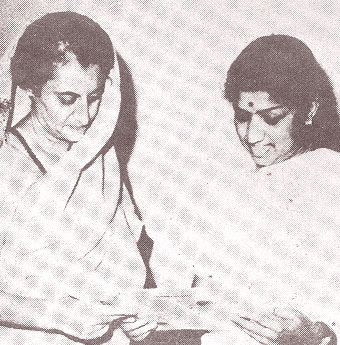 Lata Mangeshkar with Indira Gandhi