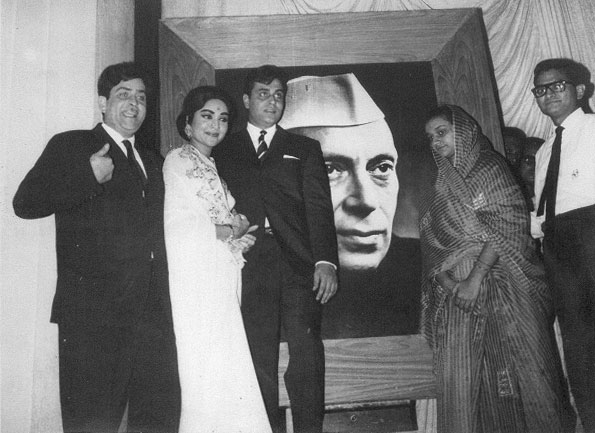 Vyjayantimala Bali with Raj Kapoor and Rajendra Kapoor