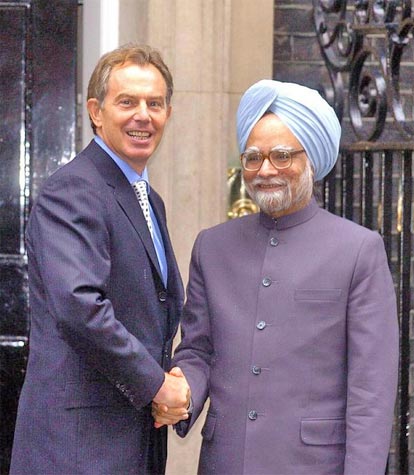 Manmohan Singh with Tony Blair