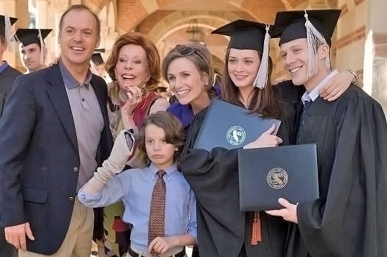 Michael Keaton, Carol Burnett, Alexis Bledel, Jane Lynch, Zach Gilford in still from the movie POST GRAD