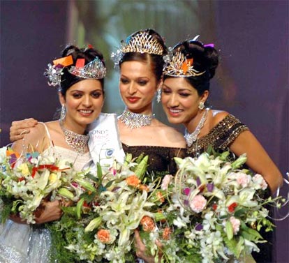 The winners of the Ponds Femina Miss India contest