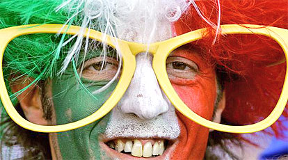 Italian fan is pictured prior the World Cup 2006 group E football