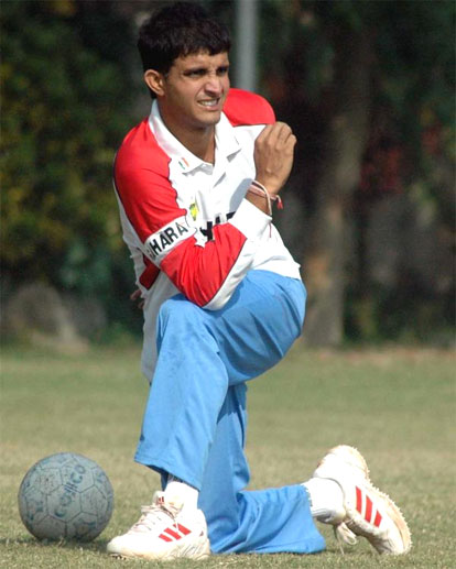Sourav Ganguly at a practice session