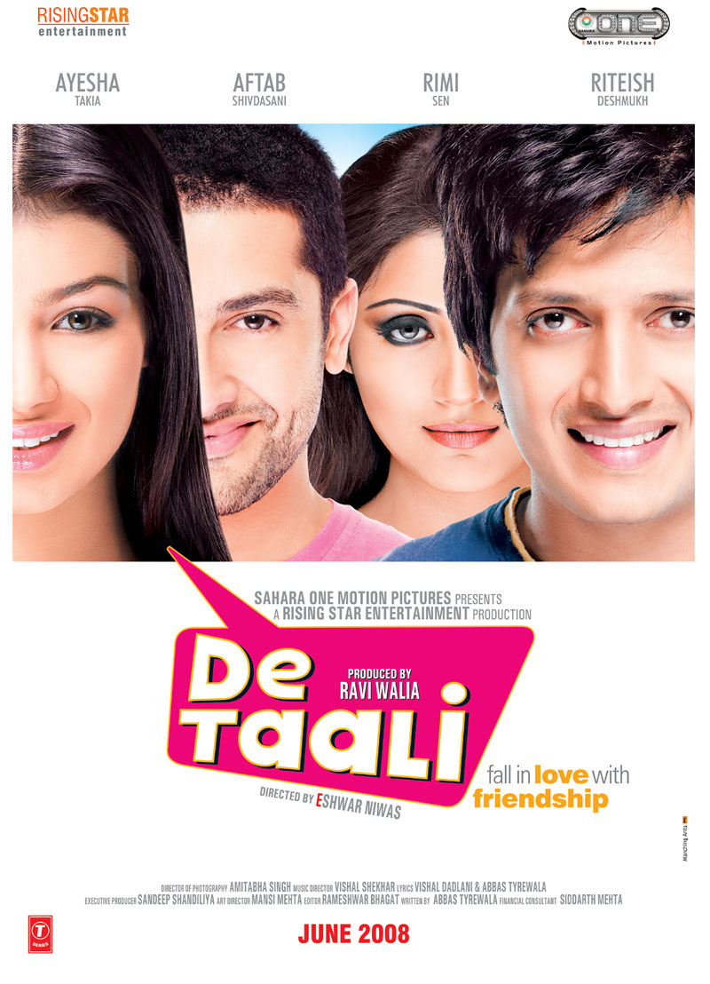 Ayesha Takia, Aftab Shivdasani, Rimi Sen, Ritesh Deshmukh in De Taali