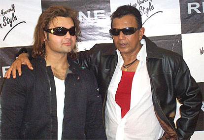 Mithun Chakraborty with son Mimoh at a promotional event