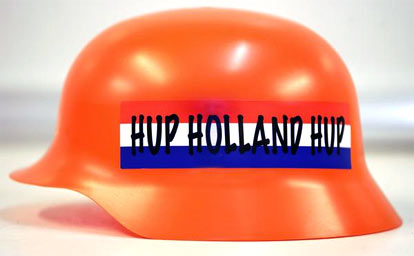 orange helmet created for Dutch soccer fans